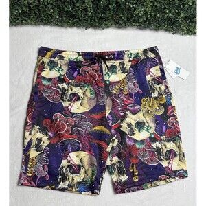 Mens XL- Drill Clothing Co. Skull/Mushroom Fresh Prints Shorts NWT